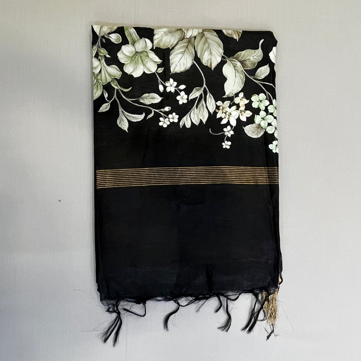 Hayagrivas Black Semi Linen Sarees SSCBF68E5-1