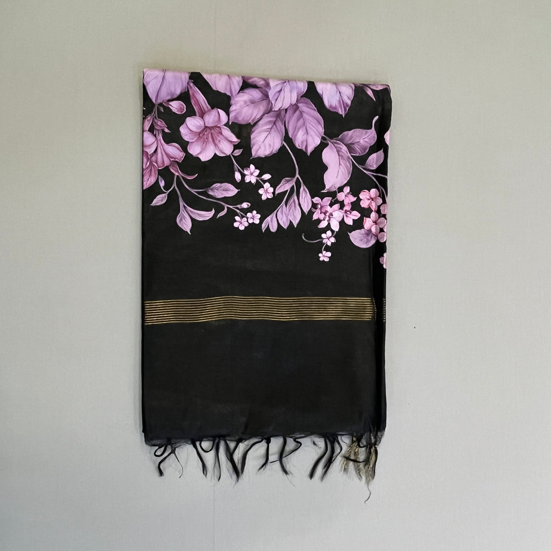 Hayagrivas Black Semi Linen Sarees SSCBF68E5-1