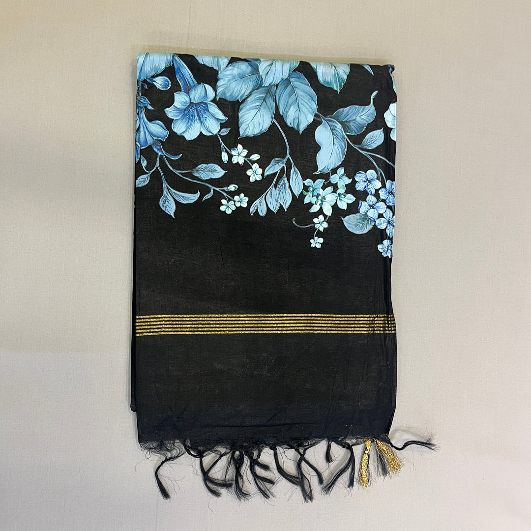 Hayagrivas Black Semi Linen Sarees SSCBF68E5-1