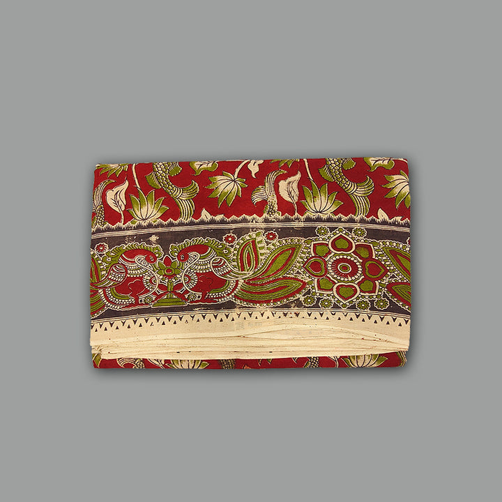Hayagrivas Maroon Kalamkari Cotton Saree SSCBF73E1-1