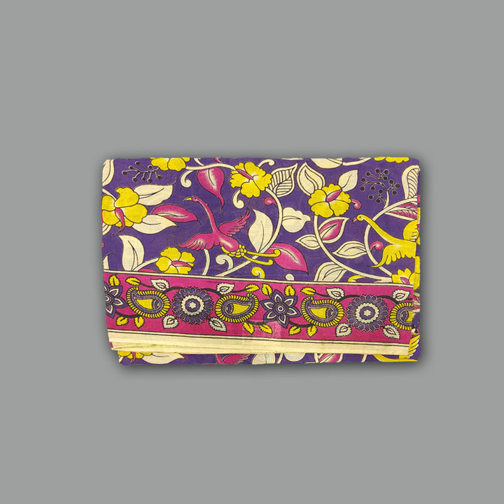 Hayagrivas Purple Kalamkari Cotton Saree SSCBF73E1-9