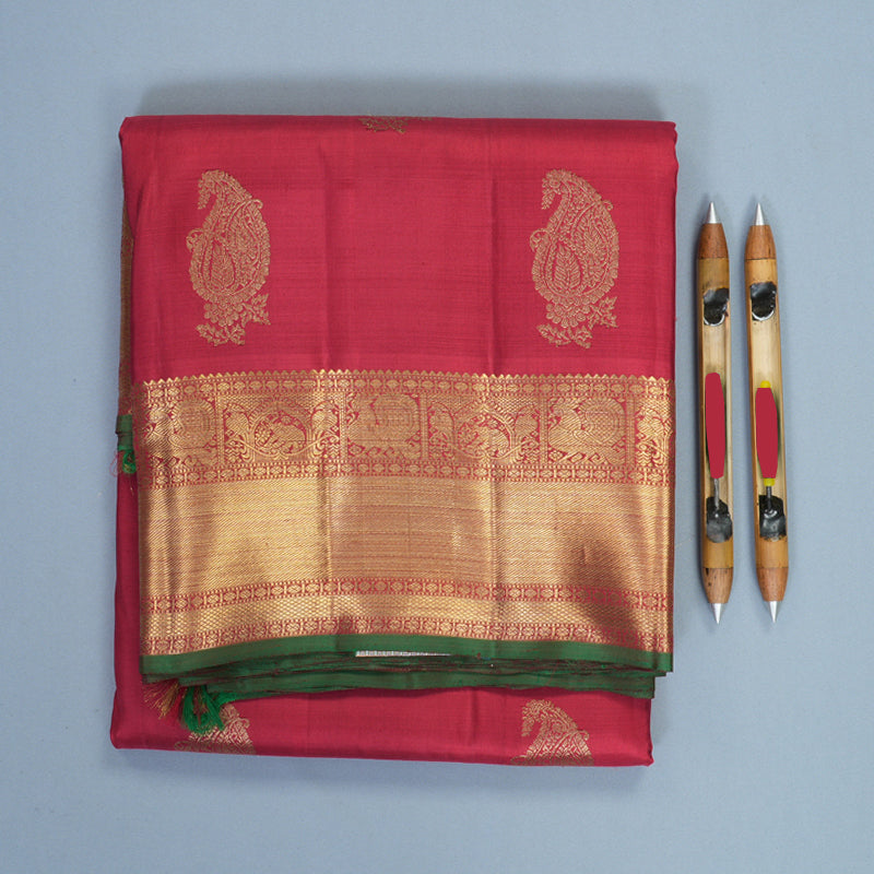 Hayagrivas Handloom Maroon Ten Yards Silk Saree SSBFL392J1-1-BF392-SBS