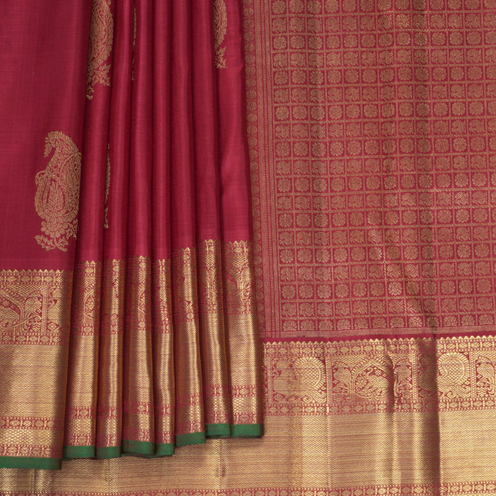 Hayagrivas Handloom Maroon Ten Yards Silk Saree SSBFL392J1-1-BF392-SBS