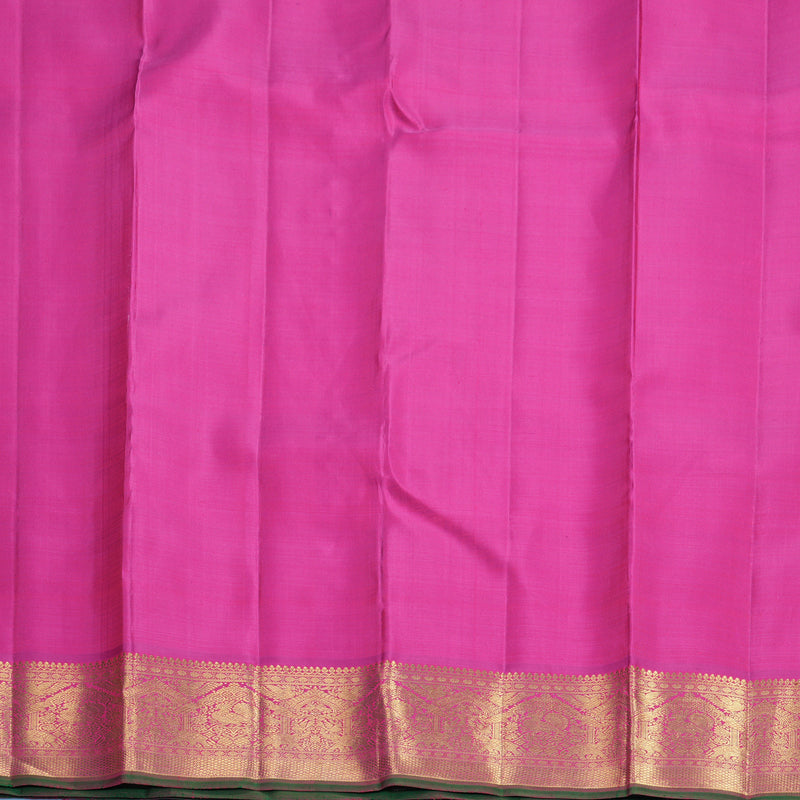 Hayagrivas Handloom Orange Kanjivaram Silk Saree with Rani Pink Border SSBFL393J1-1-BF393-SBS