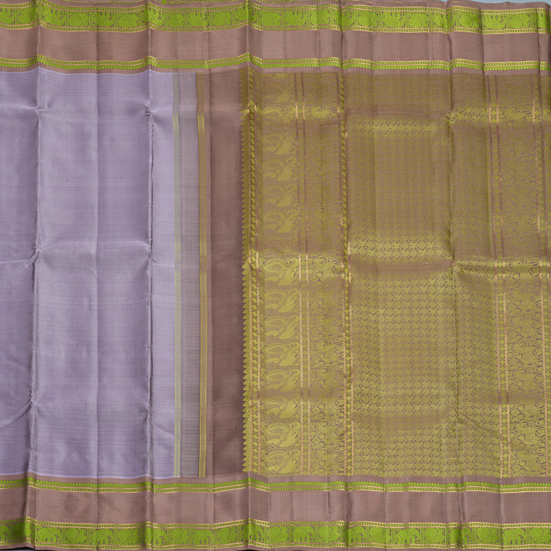 Hayagrivas Handloom Lavender Kanjivaram Silk Saree with Light Brown Border SSBFL397J1-1-BF397-SBS