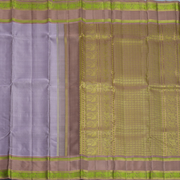 Hayagrivas Handloom Lavender Kanjivaram Silk Saree with Light Brown Border SSBFL397J1-1-BF397-SBS