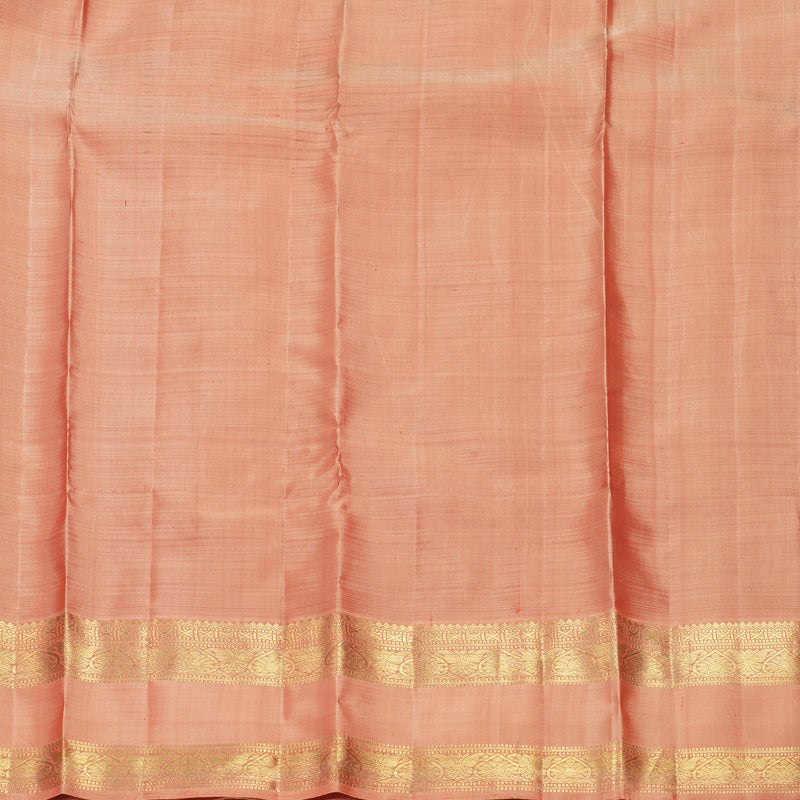 Hayagrivas Handloom Rustic Purple Kanjivaram Silk Saree with Peach Orange Border SSBFL399J1-1-BF399-SBS