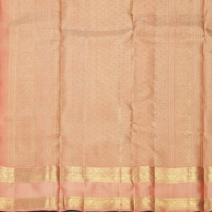 Hayagrivas Handloom Rustic Purple Kanjivaram Silk Saree with Peach Orange Border SSBFL399J1-1-BF399-SBS