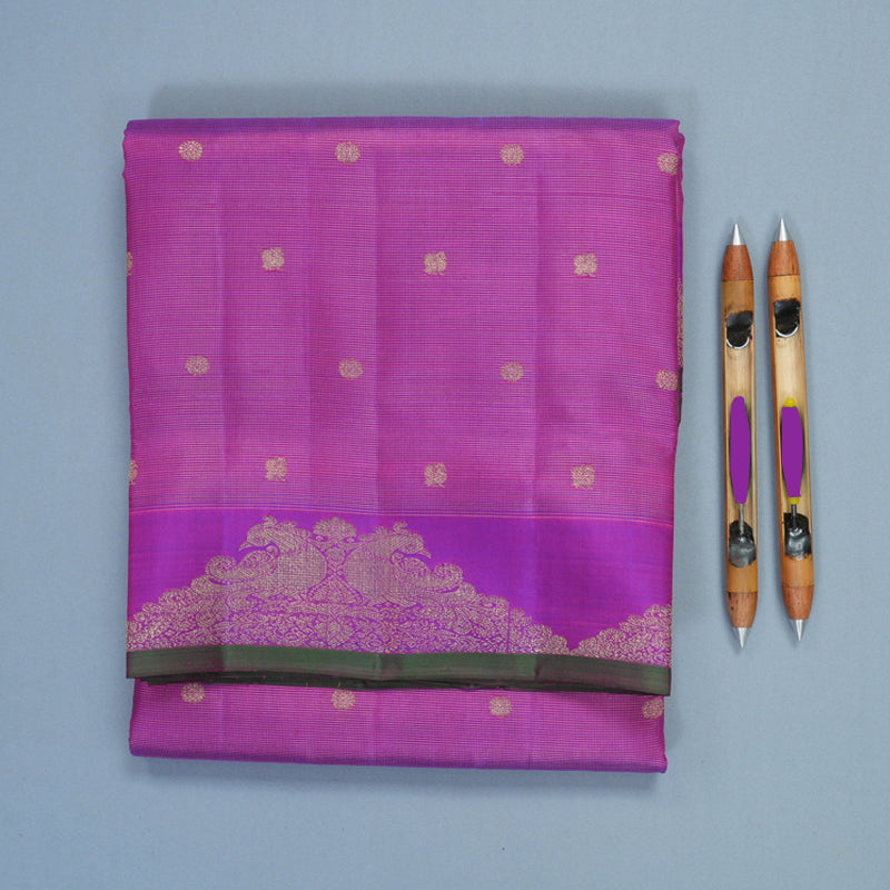 Hayagrivas Handloom Purple Ten Yards Silk Saree SSBFL400J1-1-BF400-SBS