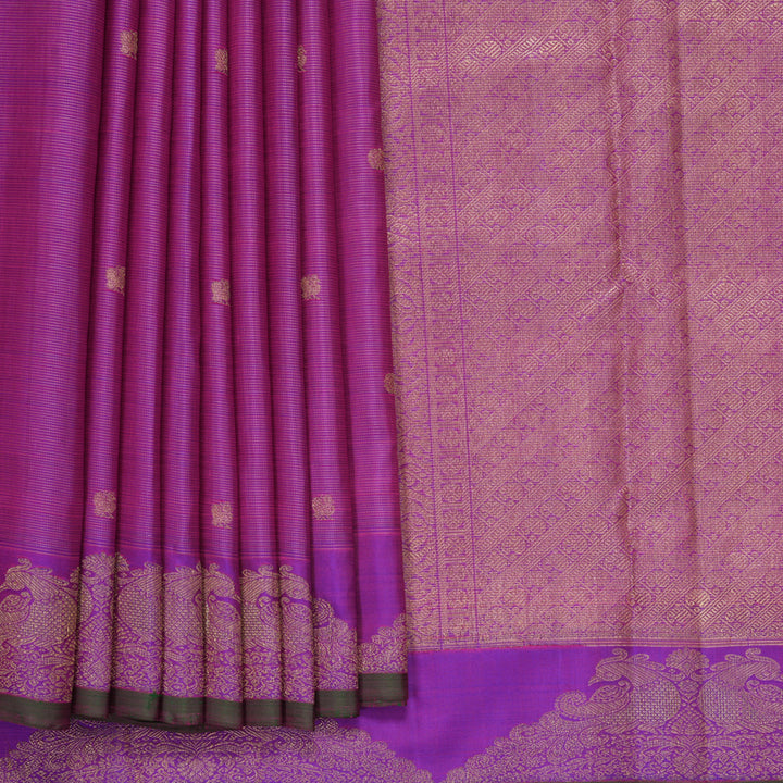 Hayagrivas Handloom Purple Ten Yards Silk Saree SSBFL400J1-1-BF400-SBS