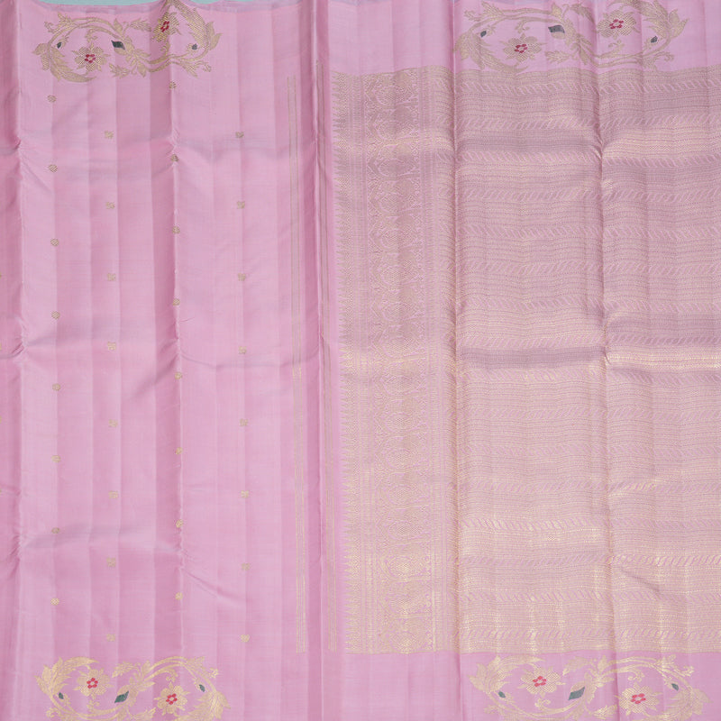 Hayagrivas Handloom Lavender-Pink Kanjivaram Silk Saree SSBFL402J1-1-BF402-SBS