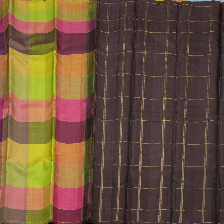 Hayagrivas Handloom Multicolour Checks Kanjivaram Silk Saree SSBFL403J1-1-BF403-SBS