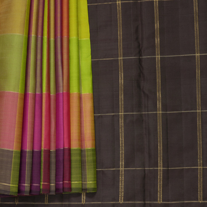 Hayagrivas Handloom Multicolour Checks Kanjivaram Silk Saree SSBFL403J1-1-BF403-SBS