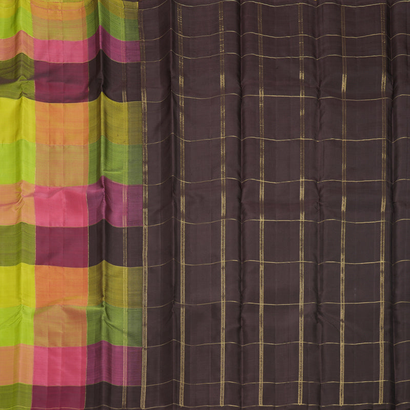 Hayagrivas Handloom Multicolour Checks Kanjivaram Silk Saree SSBFL404J1-1-BF404-SBS