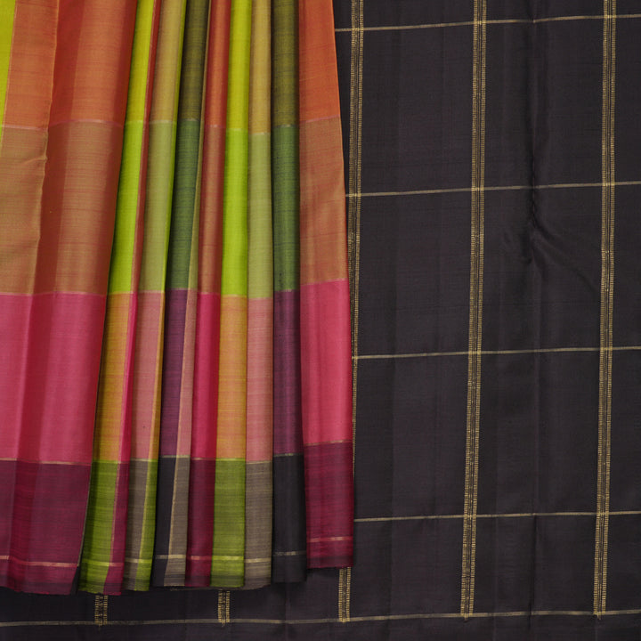 Hayagrivas Handloom Multicolour Checks Kanjivaram Silk Saree SSBFL404J1-1-BF404-SBS