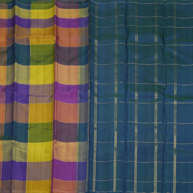 Hayagrivas Handloom Multicolour Checks Kanjivaram Silk Saree SSBFL405J1-1-BF404-SBS