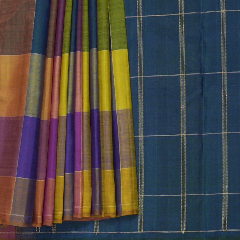 Hayagrivas Handloom Multicolour Checks Kanjivaram Silk Saree SSBFL405J1-1-BF404-SBS