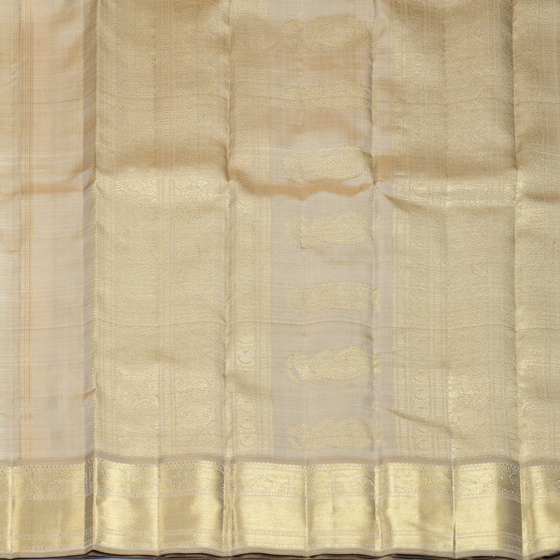 Hayagrivas Handloom Sandal Kanjivaram Silk Saree with Greige Border SSCBF406J1-1-BF406-SBS