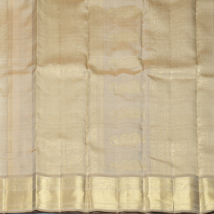 Hayagrivas Handloom Sandal Kanjivaram Silk Saree with Greige Border SSCBF406J1-1-BF406-SBS