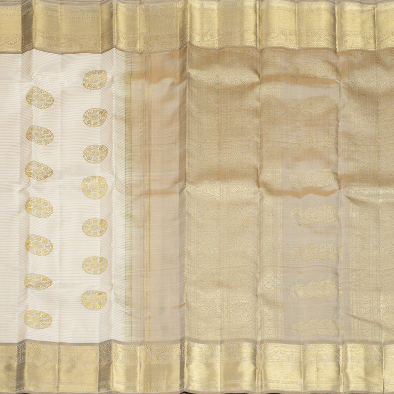 Hayagrivas Handloom Sandal Kanjivaram Silk Saree with Greige Border SSCBF406J1-1-BF406-SBS