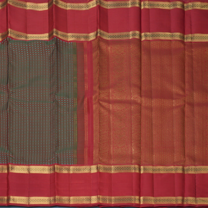 Hayagrivas Handloom Manthalir Kanjivaram Silk Saree with Red Border SSBFL408J1-1-BF408-SBS