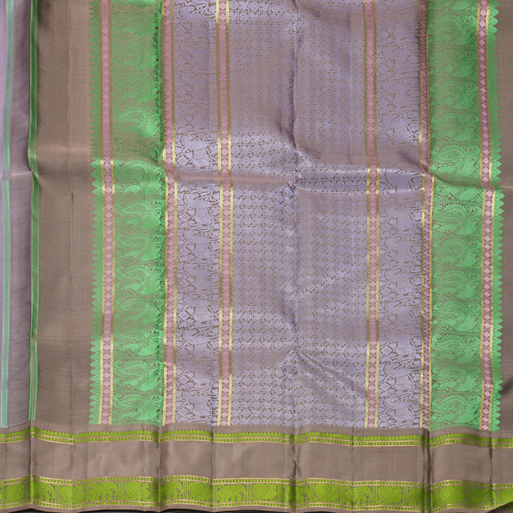 Hayagrivas Handloom Lavender Kanjivaram Silk Saree with Light Brown Border SSBFL409J1-1-BF409-SBS