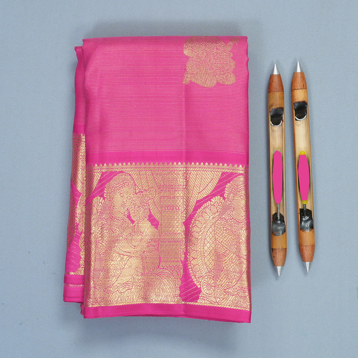 Hayagrivas Handloom Rani Pink Kanjivaram Silk Saree SSCBF410J1-1-BF410-SBS