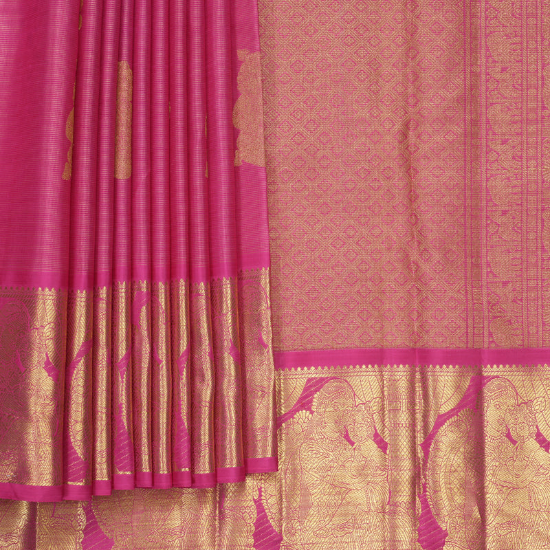 Hayagrivas Handloom Rani Pink Kanjivaram Silk Saree SSCBF410J1-1-BF410-SBS