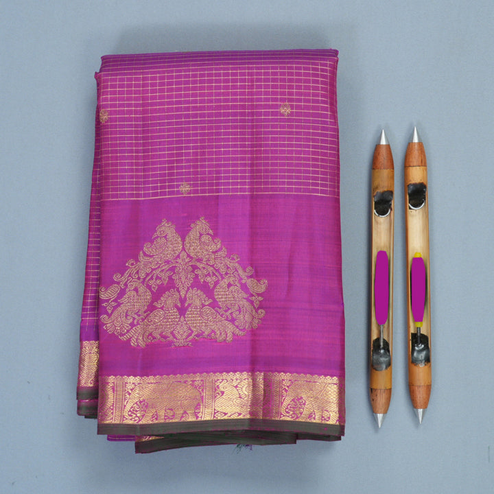 Hayagrivas Handloom Purple Kanjivaram Silk Saree SSBFL411J1-1-BF411-SBS