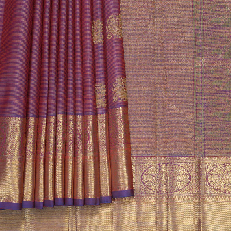 Hayagrivas Handloom Rustic Purple Kanjivaram Silk Saree SSBFL414J1-1-BF414-SBS