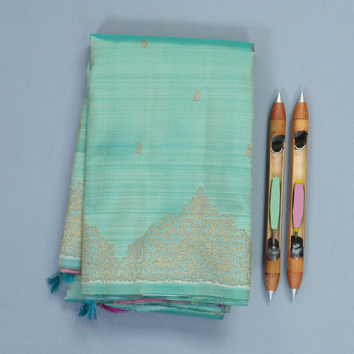 Hayagrivas Handloom Pastel Green Kanjivaram Silk Saree SSBFL416J1-1-BF416-SBS