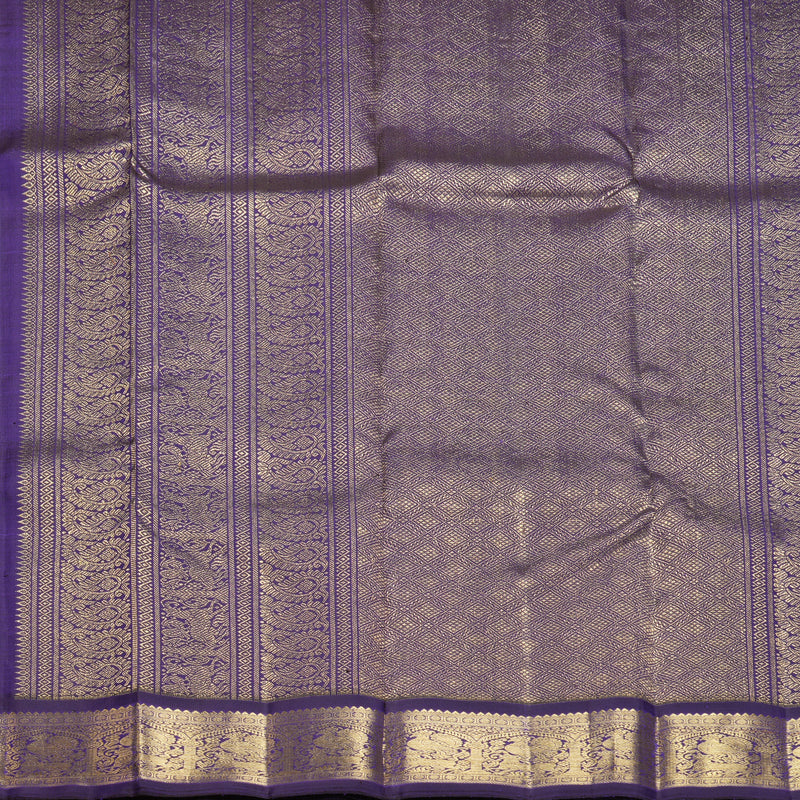 Hayagrivas Handloom Purplish-Blue Kanjivaram Silk Saree SSBFL421J1-1-BF421-SBS