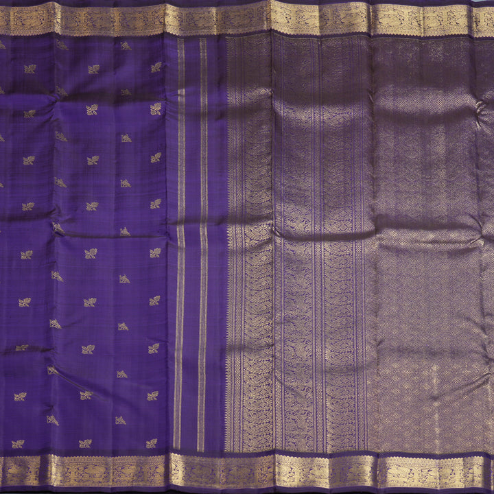Hayagrivas Handloom Purplish-Blue Kanjivaram Silk Saree SSBFL421J1-1-BF421-SBS