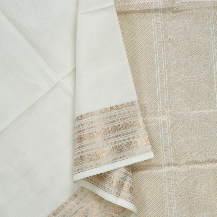 Hayagrivas White Handloom Kanchi Cotton Saree SSCBF103F5-3