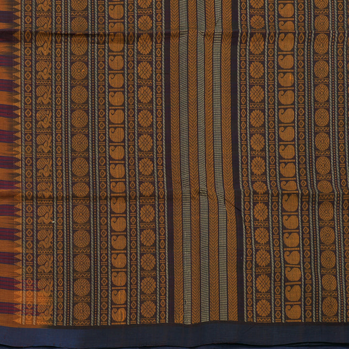 Hayagrivas Multicolour Stripes Handloom Kanchi Cotton Saree SSCBF104F14-1