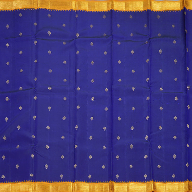 Hayagrivas Handloom MS Blue Kanjivaram Silk Saree with Tumeric Yellow Border SSCBF105G11-13