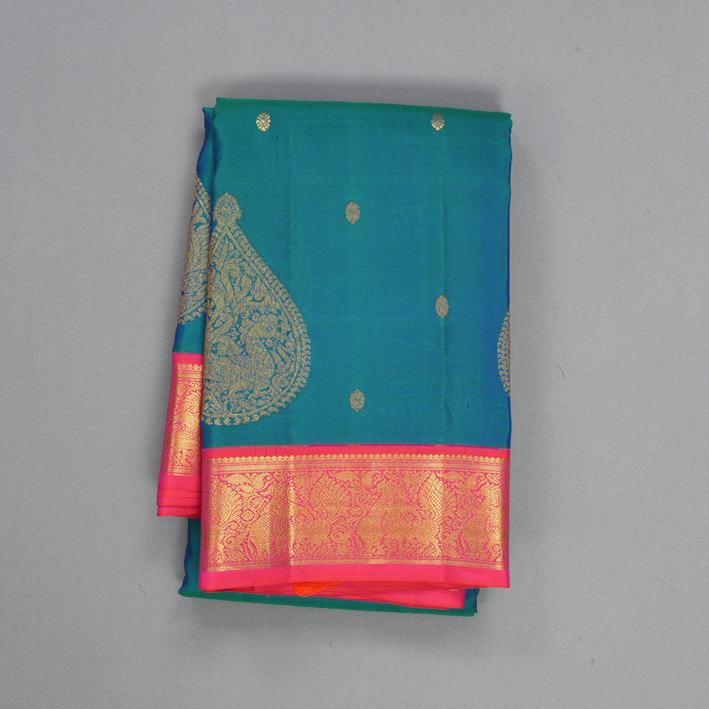 Hayagrivas Handloom Mayilkazhuthu Kanjivaram Silk Saree with Pink Border SSCBF105G11-17