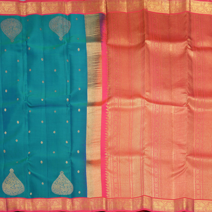 Hayagrivas Handloom Mayilkazhuthu Kanjivaram Silk Saree with Pink Border SSCBF105G11-17