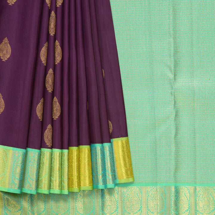 Hayagrivas Handloom Nagapazham Kanjivaram Silk Saree with Multicolour Border SSCBF105G11-19