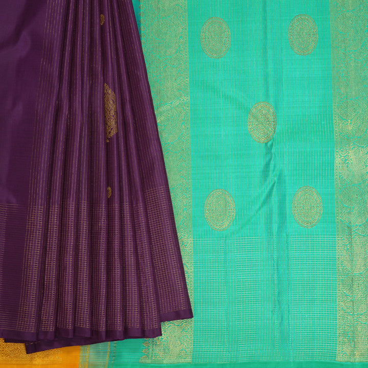 Hayagrivas Handloom Purple Kanjivaram Silk Saree SSCBF105G11-4