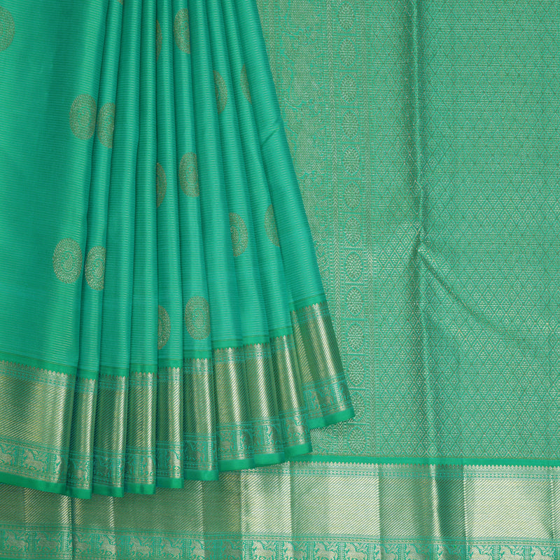 Hayagrivas Handloom Aqua Green Kanjivaram Silk Saree SSCBF105G12-1
