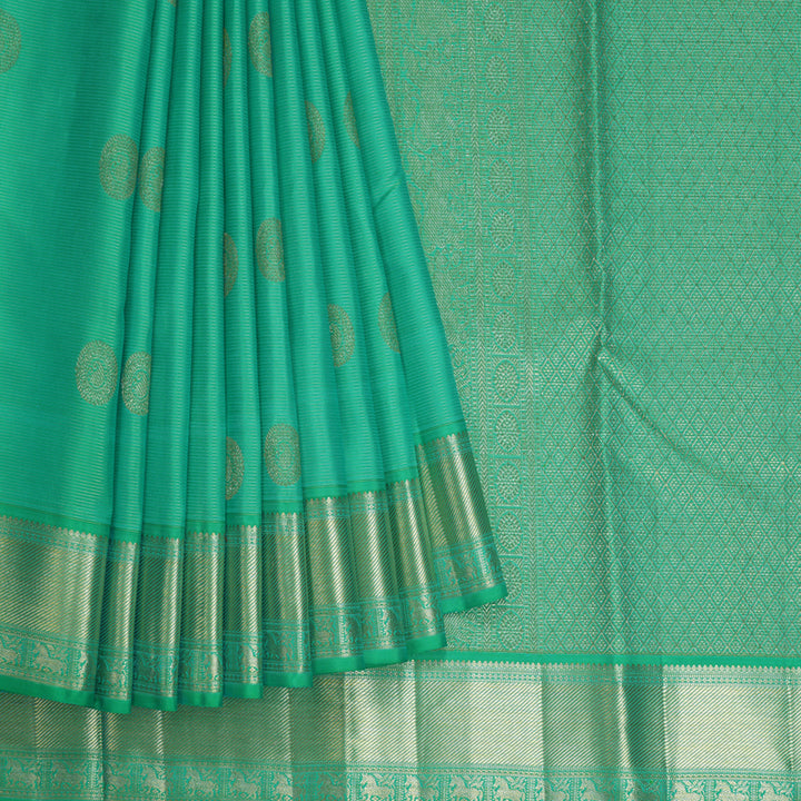 Hayagrivas Handloom Aqua Green Kanjivaram Silk Saree SSCBF105G12-1