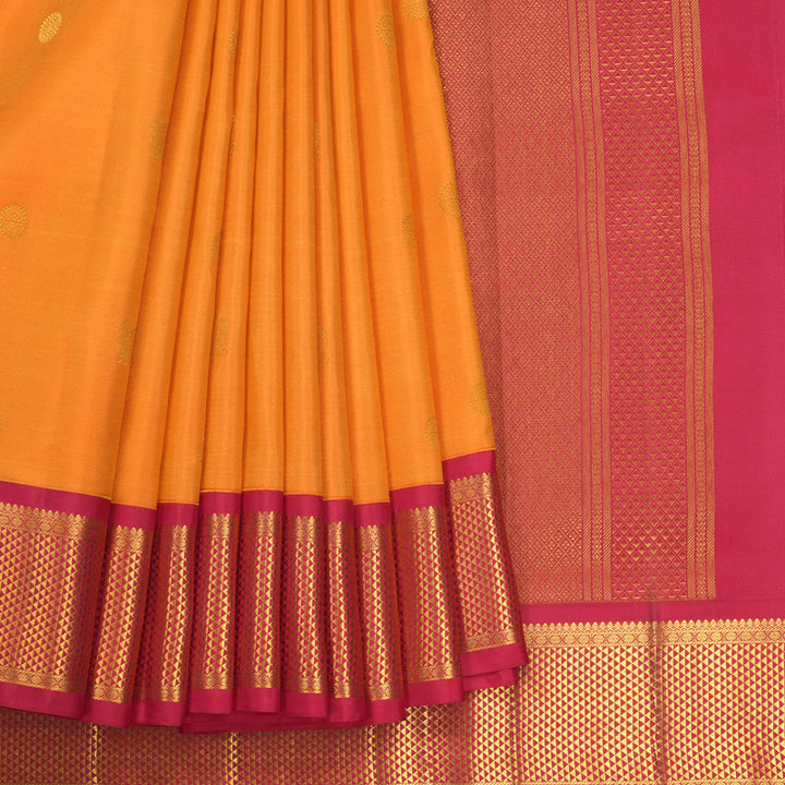 Hayagrivas Handloom Mambazham Orange Ten Yards Silk Saree SSCBF105G6-1