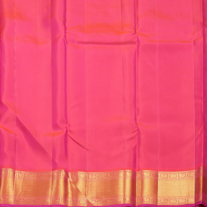 Hayagrivas Handloom Dark Green Kanjivaram Silk Saree with Orangish-Pink Border SSCBF105G7-4