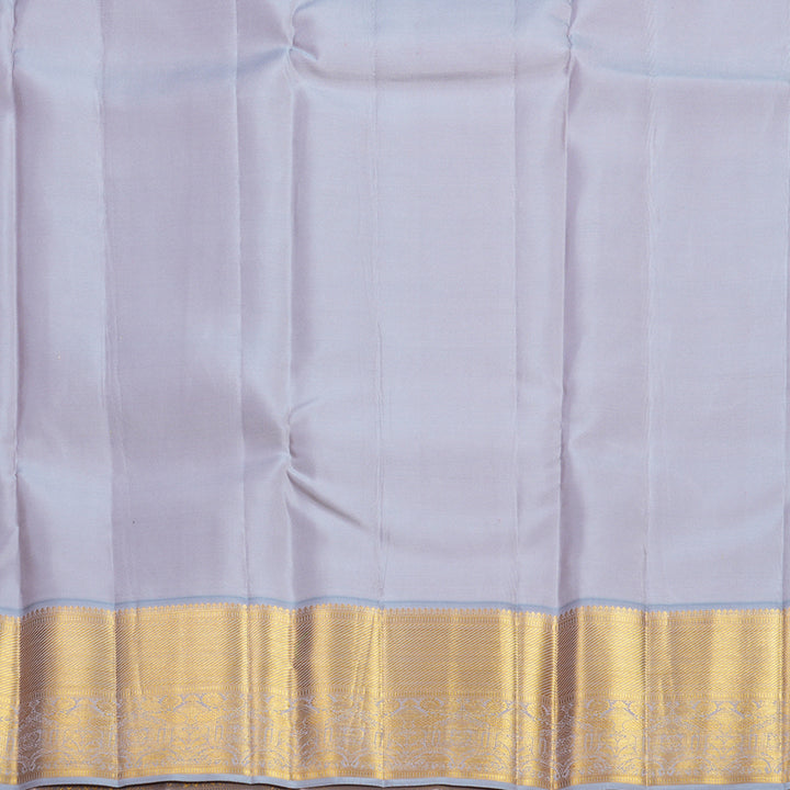 Hayagrivas Handloom Lemon Yellow Kanjivaram Silk Saree with Grey Border SSCBF105C8-14