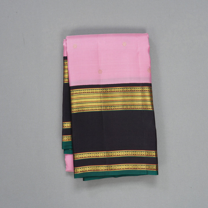 Hayagrivas Handloom Rose Pink Kanjivaram Silk Saree with Deep Nagapazham Border SSCBF108G1-1