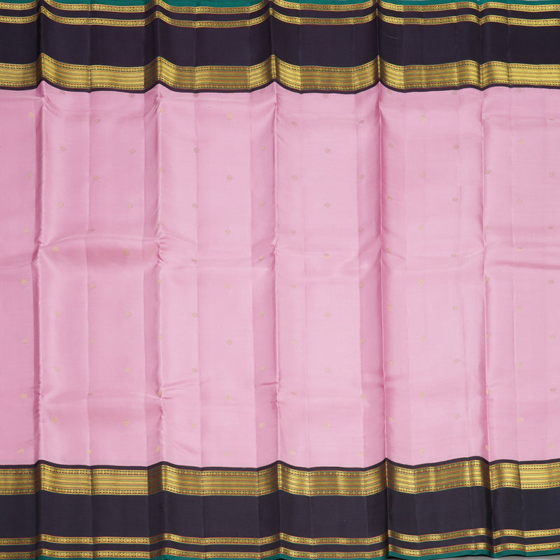 Hayagrivas Handloom Rose Pink Kanjivaram Silk Saree with Deep Nagapazham Border SSCBF108G1-1