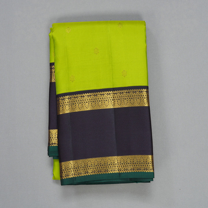 Hayagrivas Handloom Parrot Green Kanjivaram Silk Saree with Deep Nagapazham Border SSCBF108G1-10