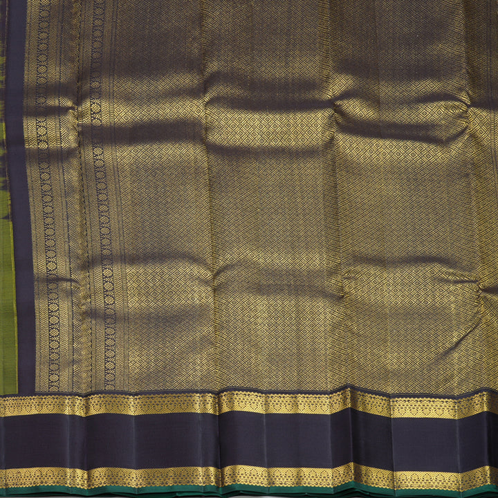 Hayagrivas Handloom Parrot Green Kanjivaram Silk Saree with Deep Nagapazham Border SSCBF108G1-10