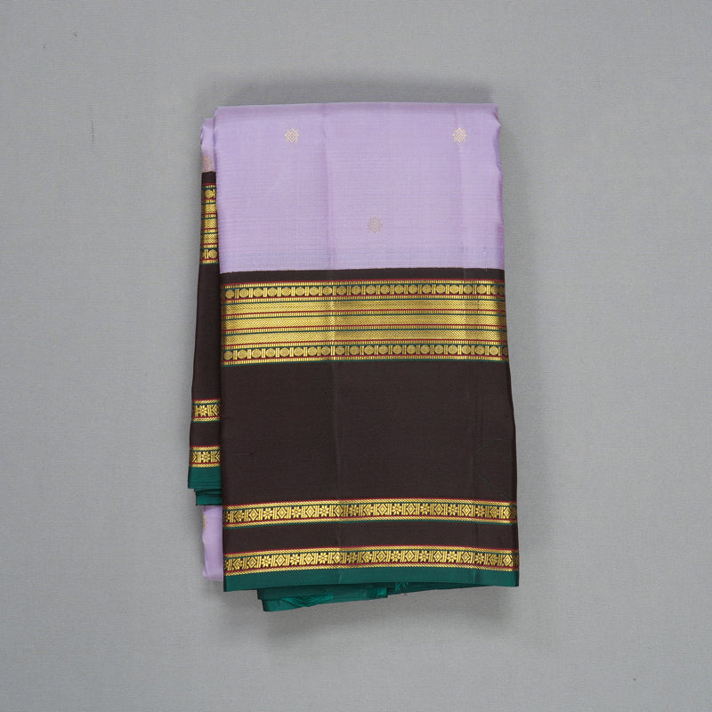 Hayagrivas Handloom Lilac Kanjivaram Silk Saree with Deep Nagapazham Border SSCBF108G1-2